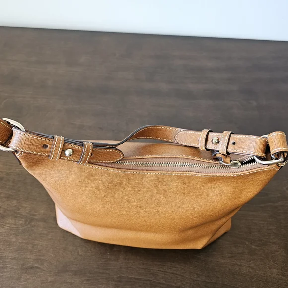 Dooney & Bourke Tan Leather Shoulder Bag - Picture 3 of 8